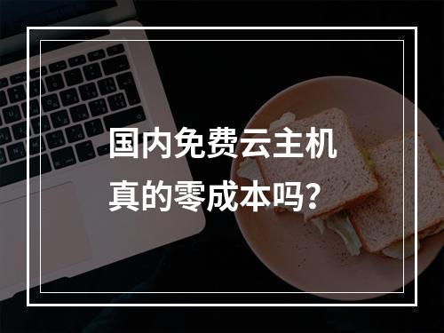 国内免费云主机真的零成本吗？