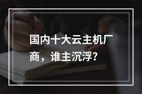 国内十大云主机厂商，谁主沉浮？