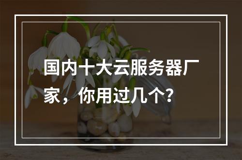 国内十大云服务器厂家，你用过几个？