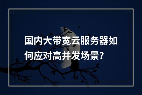 国内大带宽云服务器如何应对高并发场景？