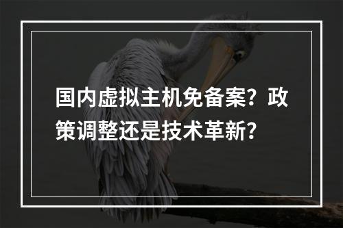 国内虚拟主机免备案？政策调整还是技术革新？