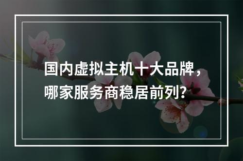 国内虚拟主机十大品牌，哪家服务商稳居前列？