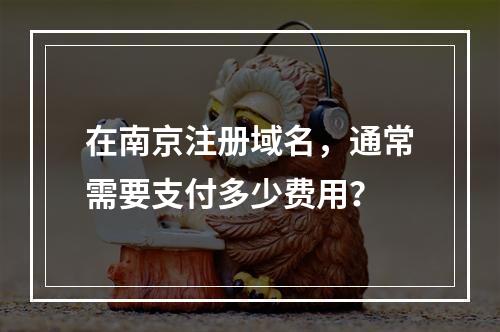 在南京注册域名,通常需要支付多少费用?