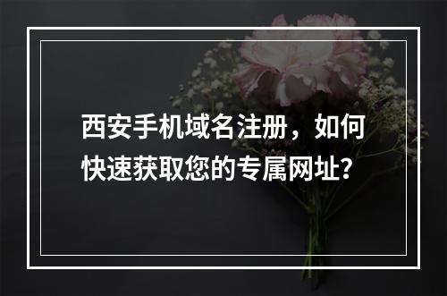 西安手机域名注册,如何快速获取您的专属网址?