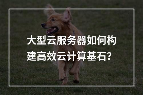 大型云服务器如何构建高效云计算基石？