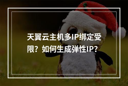天翼云主机多IP绑定受限？如何生成弹性IP？