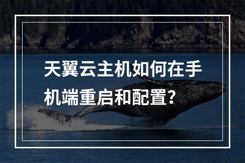 天翼云主机如何在手机端重启和配置？