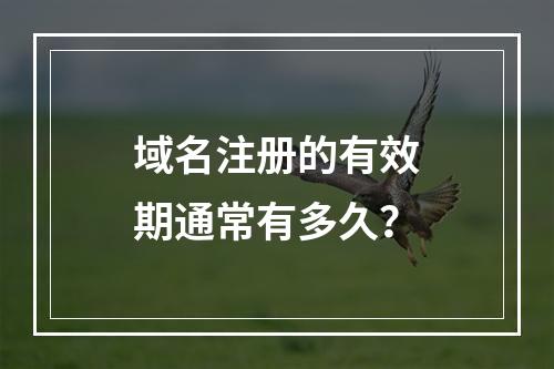 域名注册的有效期通常有多久?