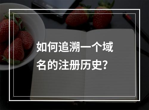 如何追溯一个域名的注册历史?
