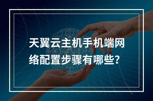 天翼云主机手机端网络配置步骤有哪些？