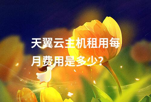 天翼云主机租用每月费用是多少？