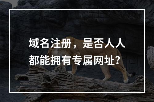 域名注册,是否人人都能拥有专属网址?