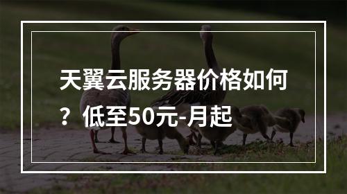 天翼云服务器价格如何？低至50元-月起