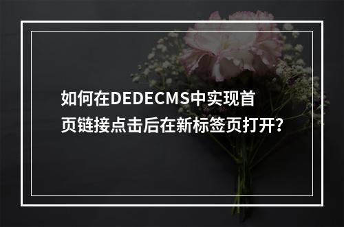 如何在DEDECMS中实现首页链接点击后在新标签页打开?