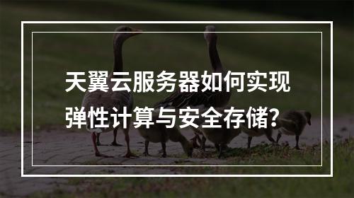 天翼云服务器如何实现弹性计算与安全存储？