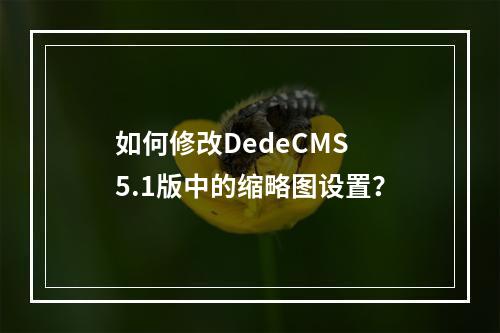 如何修改DedeCMS 5.1版中的缩略图设置?