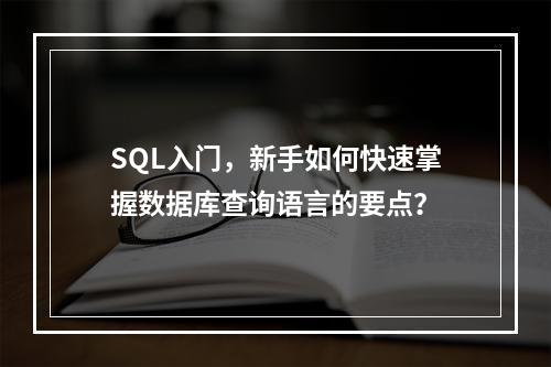SQL入门,新手如何快速掌握数据库查询语言的要点?
