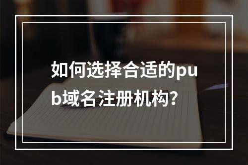 如何选择合适的pub域名注册机构?