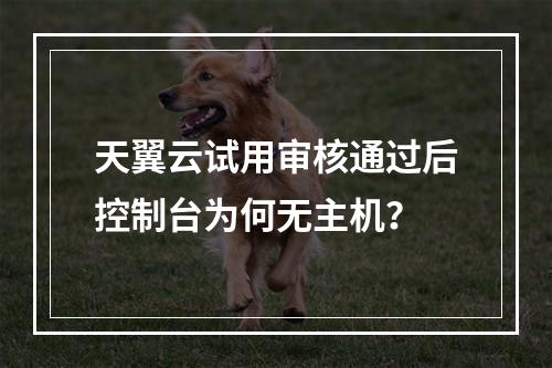 天翼云试用审核通过后控制台为何无主机？