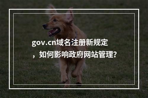gov.cn域名注册新规定,如何影响政府网站管理?