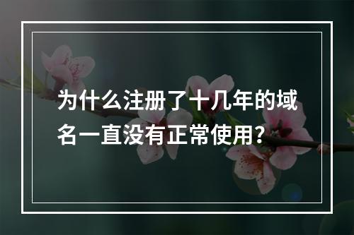 为什么注册了十几年的域名一直没有正常使用?