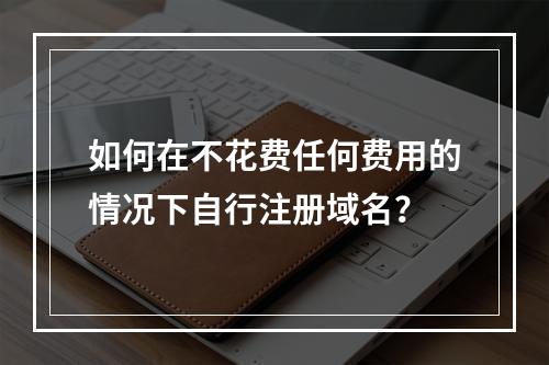 如何在不花费任何费用的情况下自行注册域名?