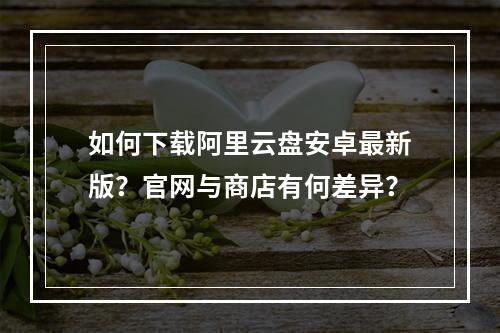 如何下载阿里云盘安卓最新版？官网与商店有何差异？
