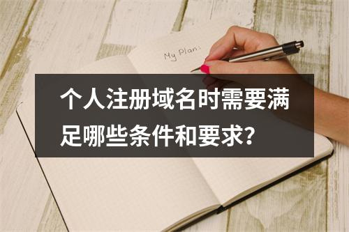 个人注册域名时需要满足哪些条件和要求?