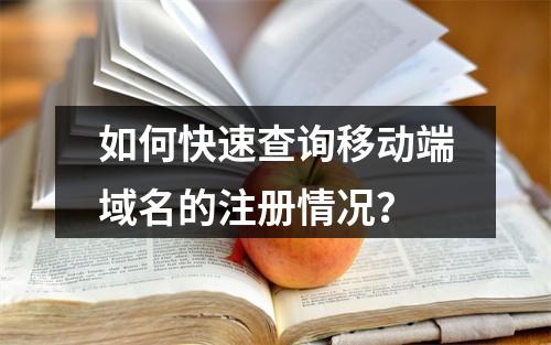 如何快速查询移动端域名的注册情况?