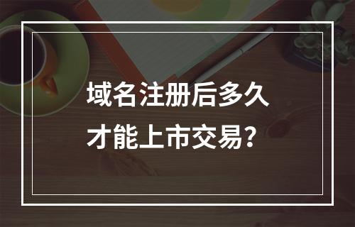 域名注册后多久才能上市交易?