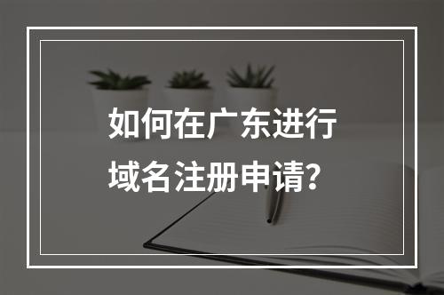 如何在广东进行域名注册申请?