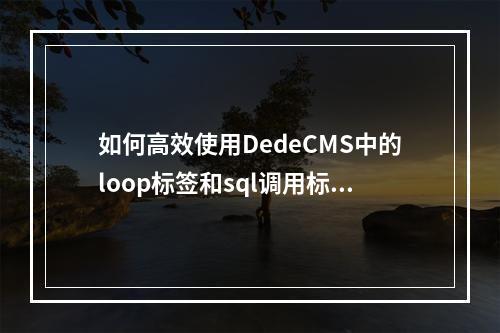 如何高效使用DedeCMS中的loop标签和sql调用标签?