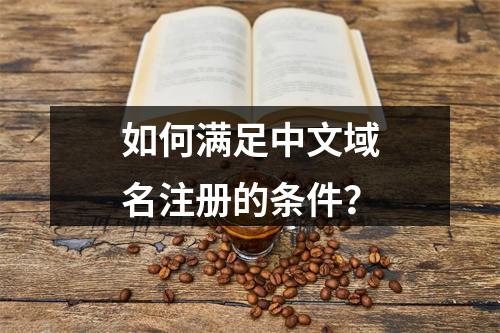 如何满足中文域名注册的条件?