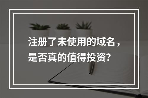 注册了未使用的域名,是否真的值得投资?