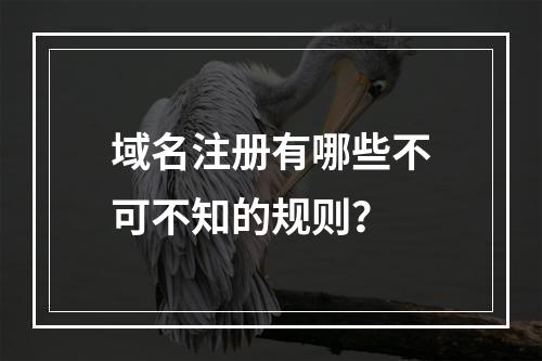 域名注册有哪些不可不知的规则?