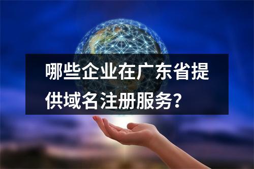 哪些企业在广东省提供域名注册服务?