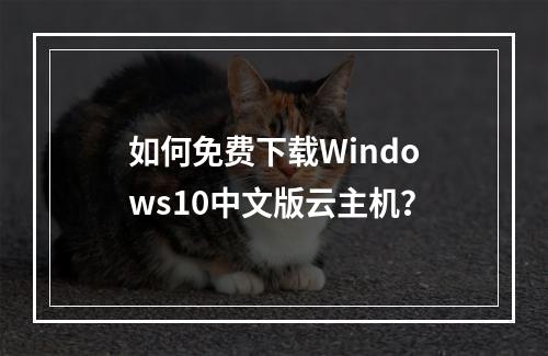 如何免费下载Windows10中文版云主机？