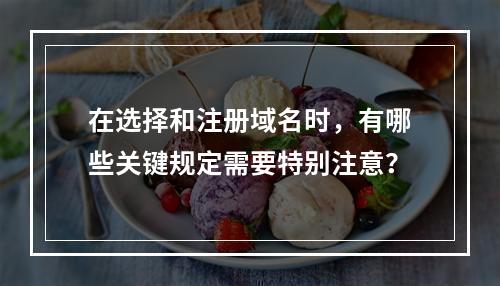 在选择和注册域名时,有哪些关键规定需要特别注意?