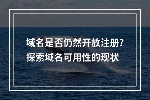 域名是否仍然开放注册?探索域名可用性的现状