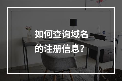 如何查询域名的注册信息?