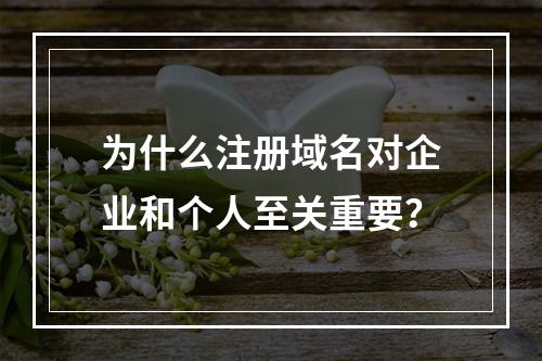 为什么注册域名对企业和个人至关重要?