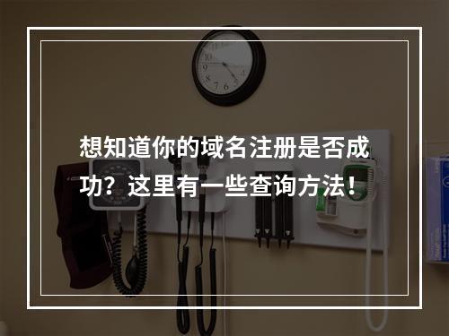 想知道你的域名注册是否成功?这里有一些查询方法!