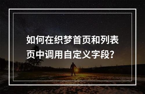 如何在织梦首页和列表页中调用自定义字段?