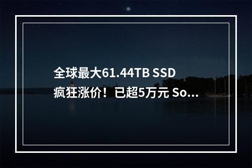全球最大61.44TB SSD疯狂涨价!已超5万元 Solidigm D5-P5336固态硬盘