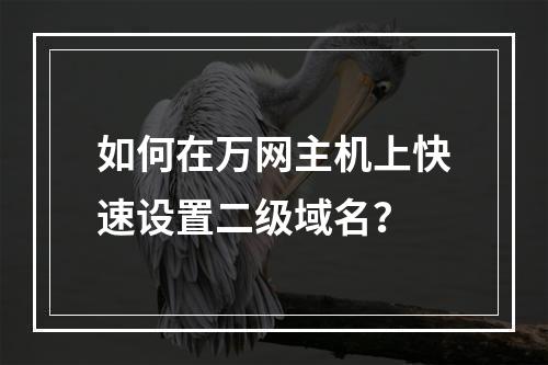 如何在万网主机上快速设置二级域名?