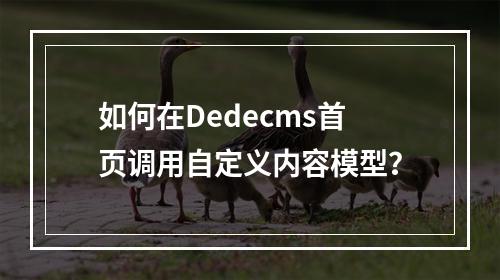 如何在Dedecms首页调用自定义内容模型?