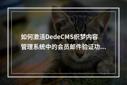 如何激活DedeCMS织梦内容管理系统中的会员邮件验证功能?