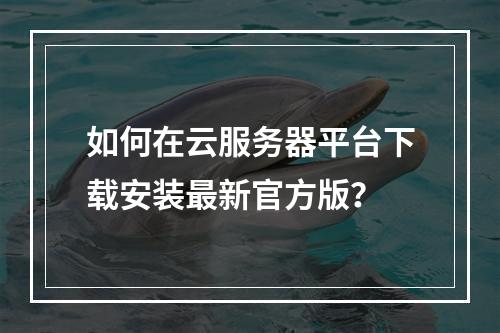 如何在云服务器平台下载安装最新官方版？