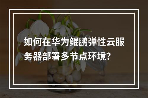 如何在华为鲲鹏弹性云服务器部署多节点环境？