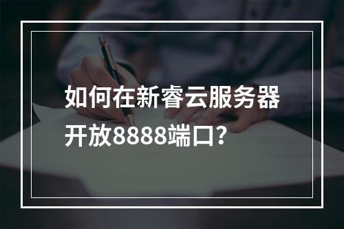 如何在新睿云服务器开放8888端口？
